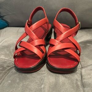 Cole Haan Nike Air Red Strappy Sandals Size 8